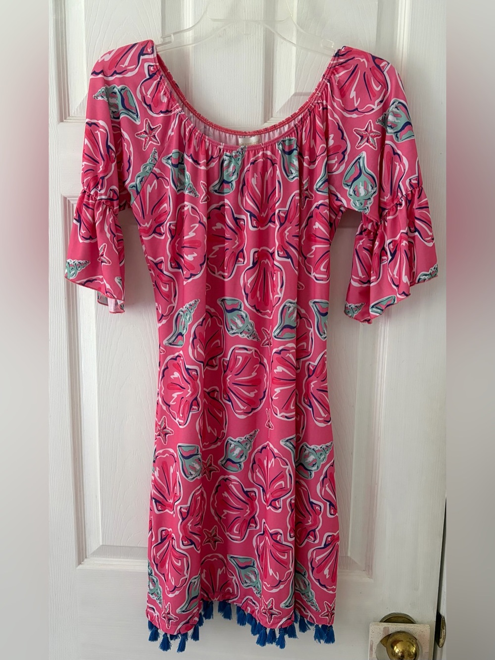 Simply Southern Pink Floral Off-Shoulder Midi Dress